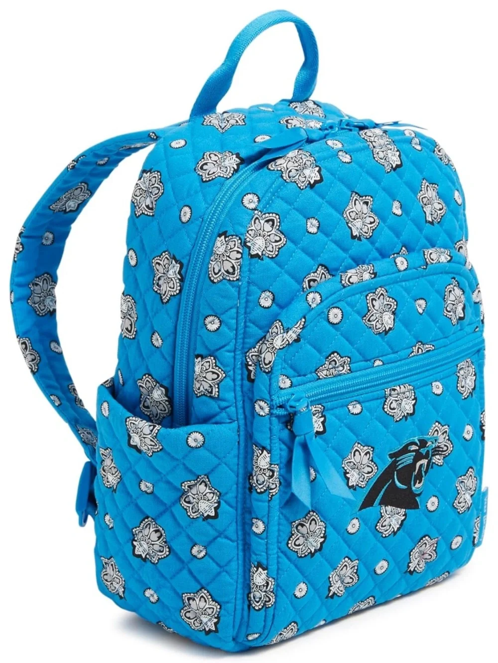 Vera Bradley Women's Cotton NFL Small Backpack Carolina Panthers Blue/Silver